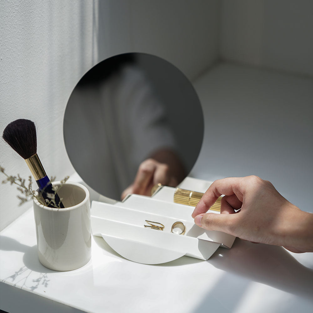Vanity Mirror & Organizer Tray